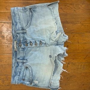 Free People Distressed Oversized Shorts